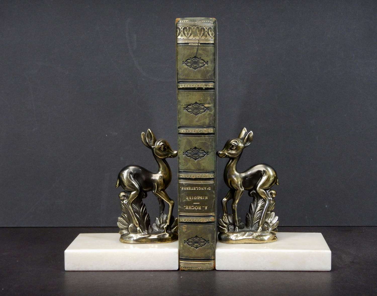 Pair of Art Nouveau Style 'Bambi' Deer Bookends - in Bronzed Patinated