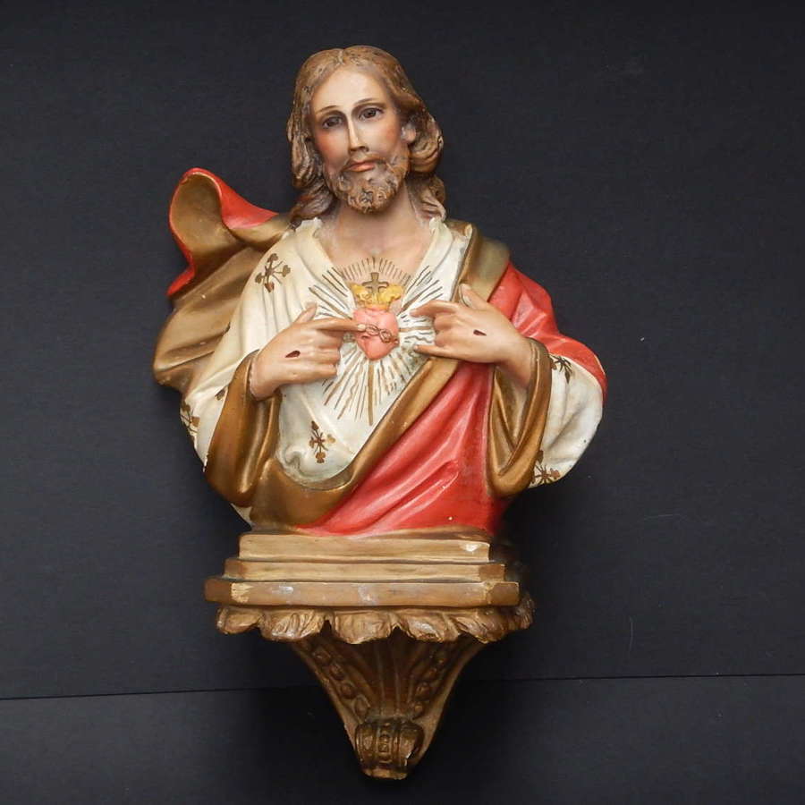 Antique Sacred Heart - Stunning 13inch Paper Maché - French or Italia