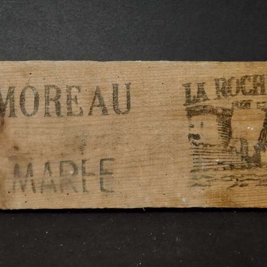 1920's French Wooden Advertising Panel - J Moreau - of La Rochelle