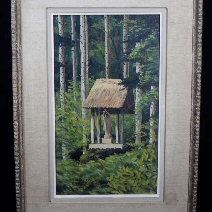 Original Oil Painting from 1947 "Notre Dame Ses Bois a Pavilly"