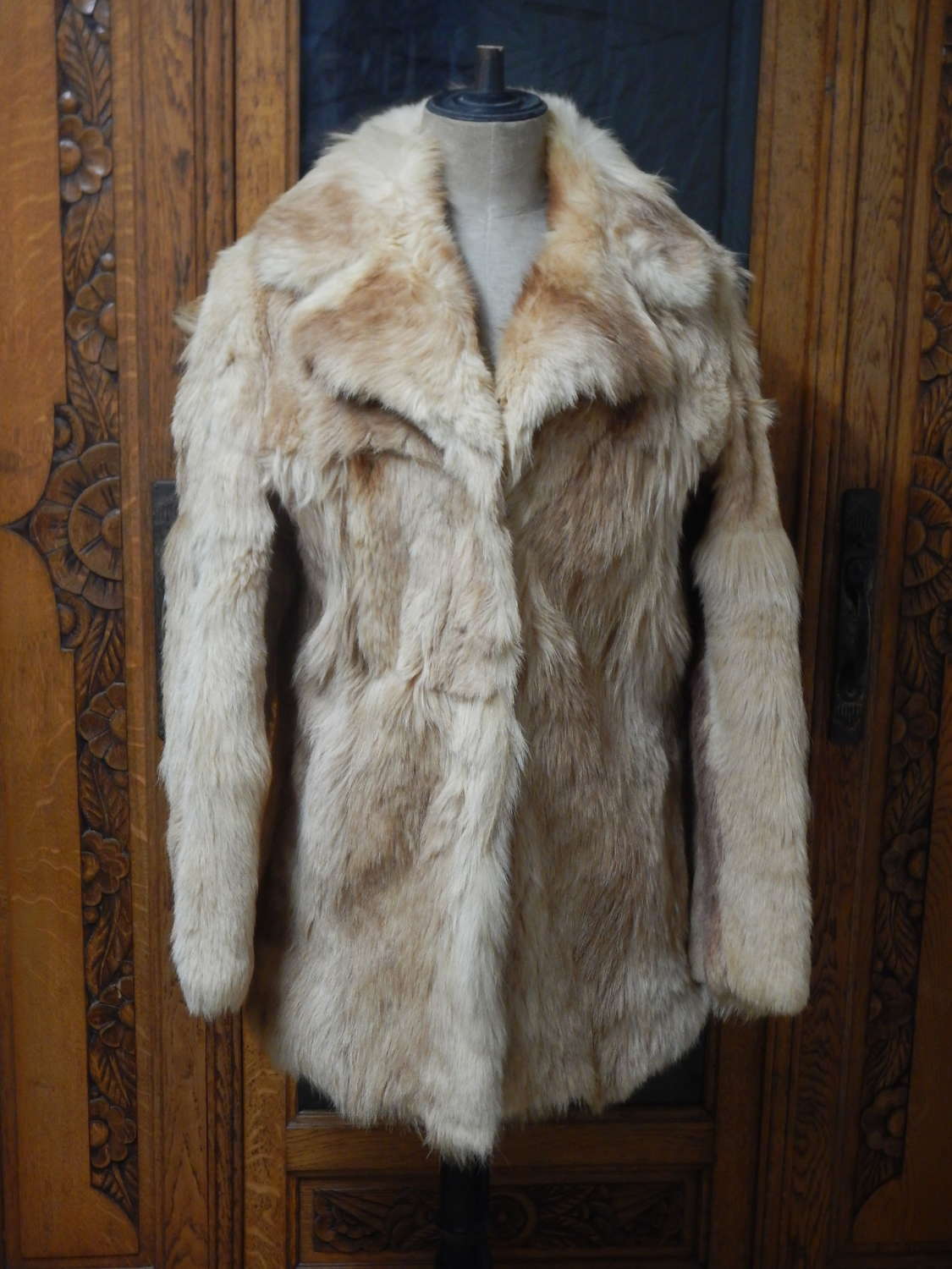 Golden Fox Fur and Satin - Classic 1950s French Vintage Fox Fur - Long