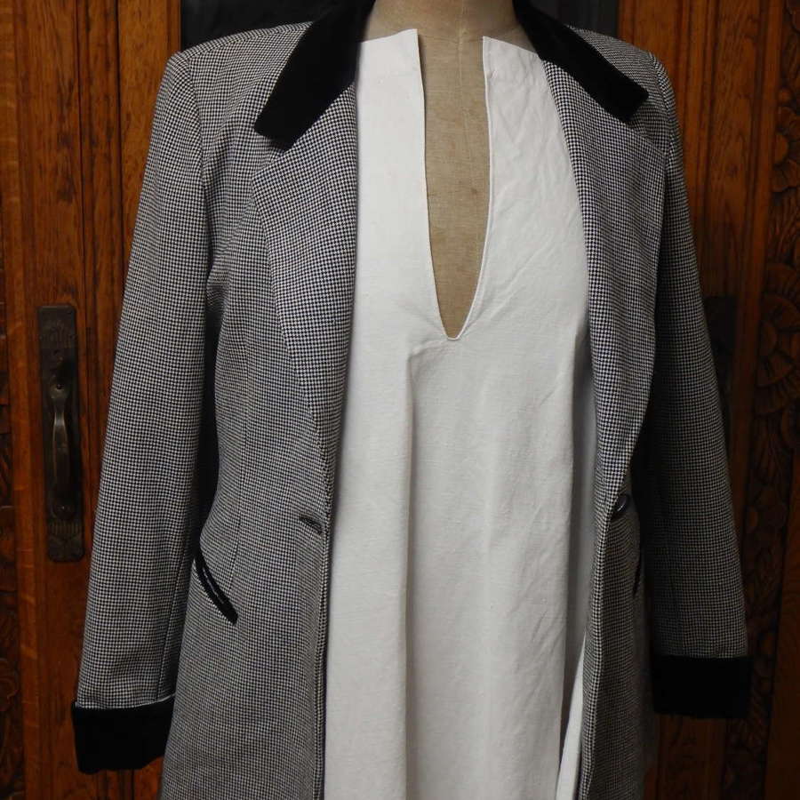 French Vintage Ladies Jacket US 6 - Brand New Unworn Houndtooth Check