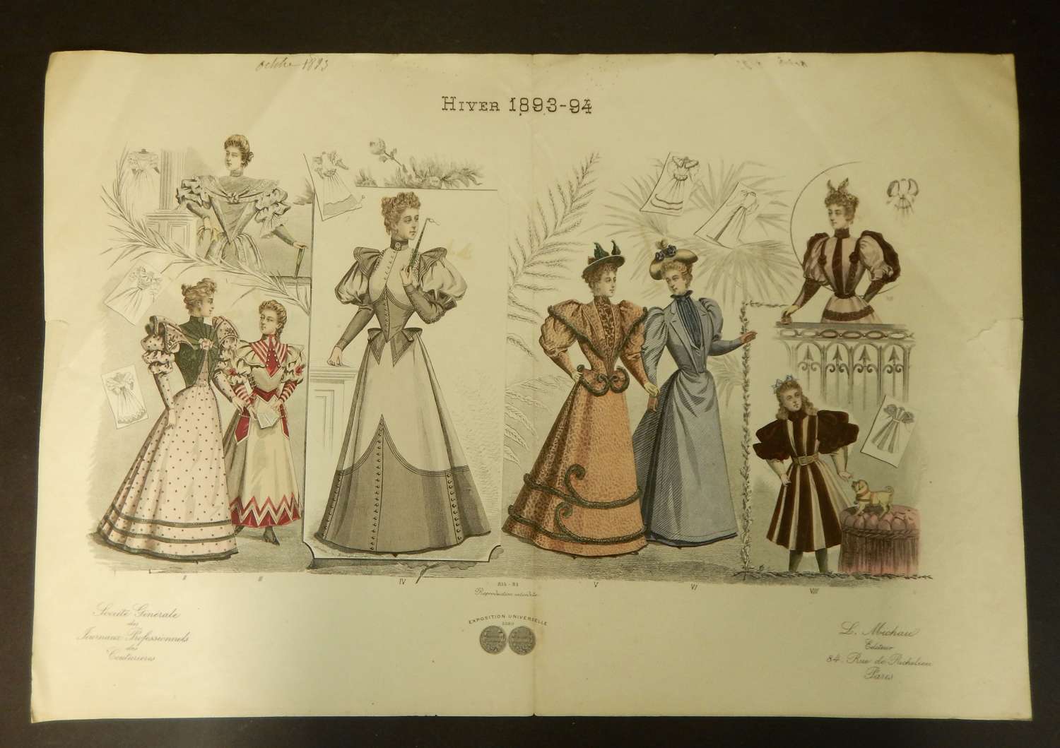 Paris Ladies Fashions - Original Winter 1893-94 Colour Print