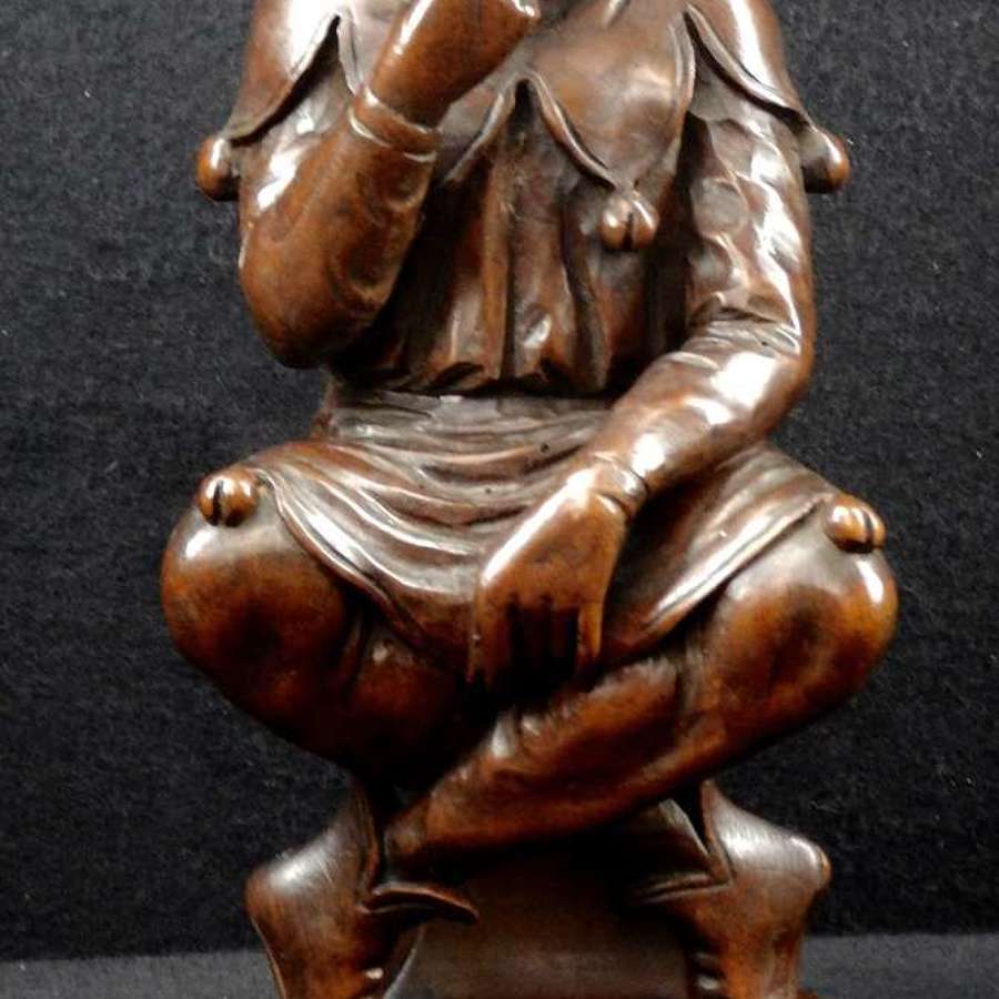 1st Payment - Antique Carved Walnut Jester Figure