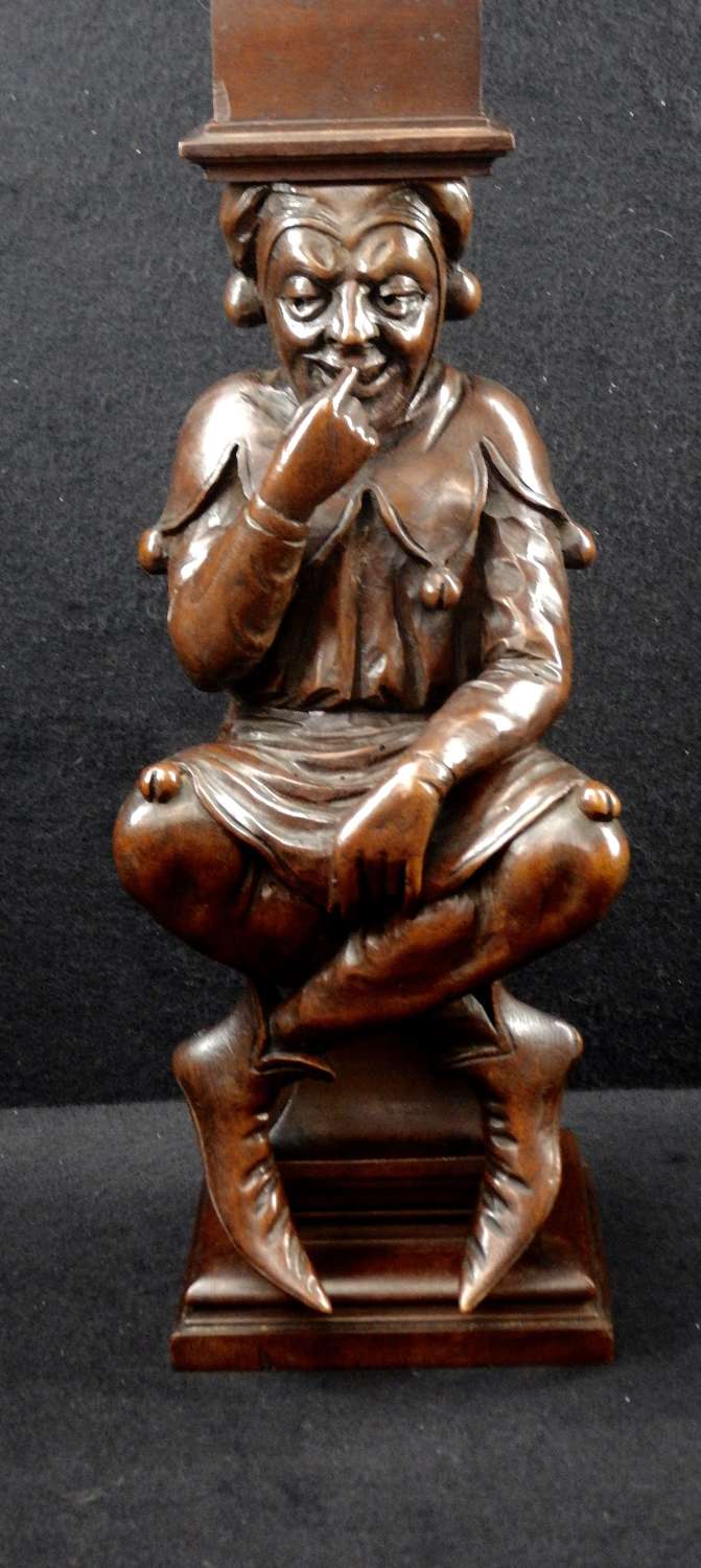1st Payment - Antique Carved Walnut Jester Figure