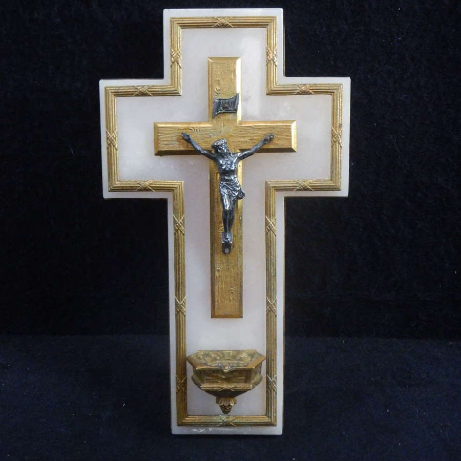 Reserved Quartz or marble Wall Crucifix  Holy Water Font
