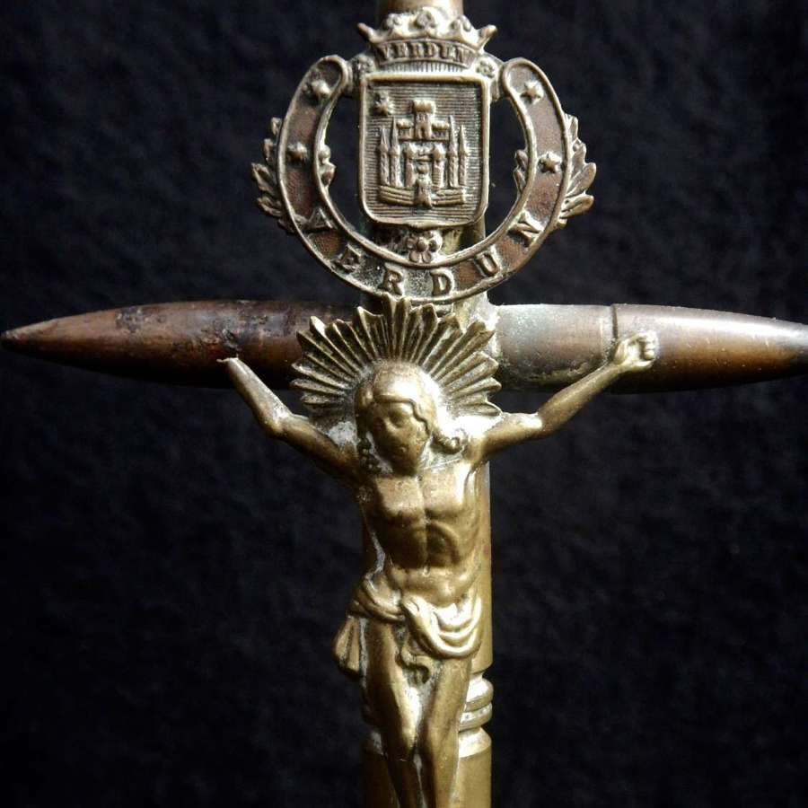 RESERVED French Military WW1 Army Trench Art Crucifix