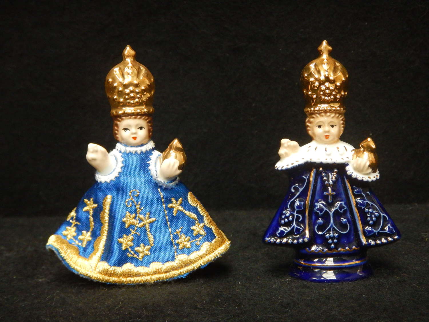 Pair of Miniature Child of Prague Statues in their Boxes