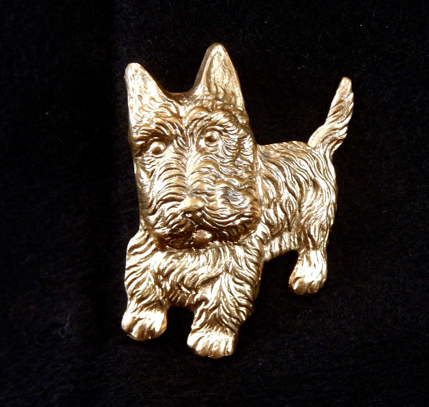 1950s Vintage Rose Gold Costume West Highland Terrier Brooch