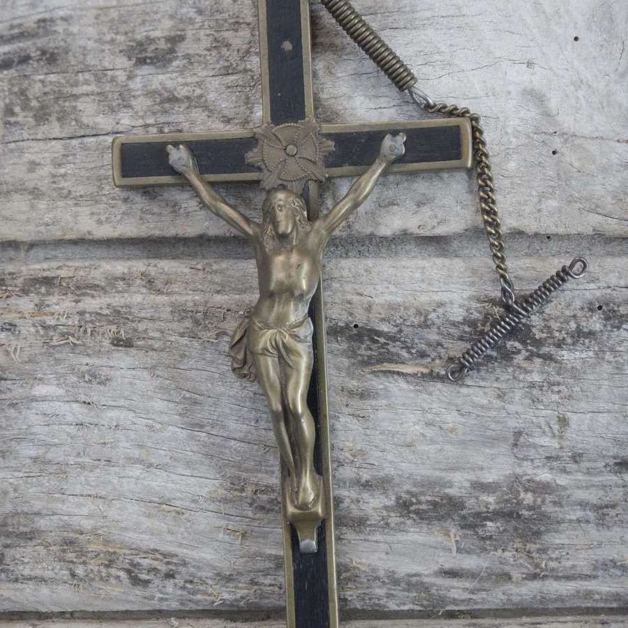 Unusual Antique French Ecclesiastical Cross - Priests Crucifix