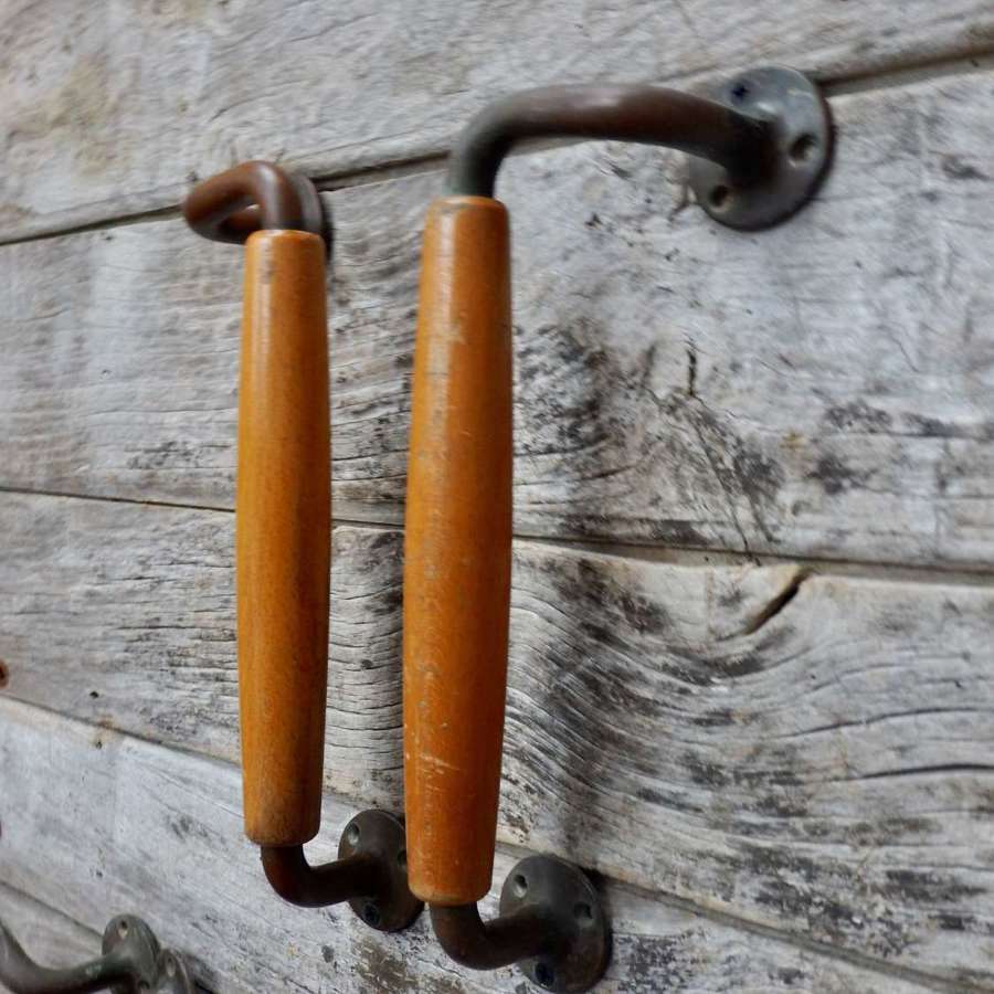 Large Mid Century French Door Handles / Pulls, Barn Door Handles