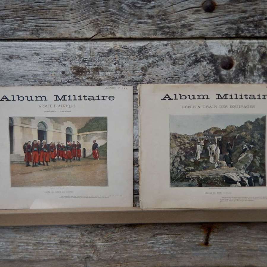 Antique Pair of French Album Militaire - Military Photos 1890