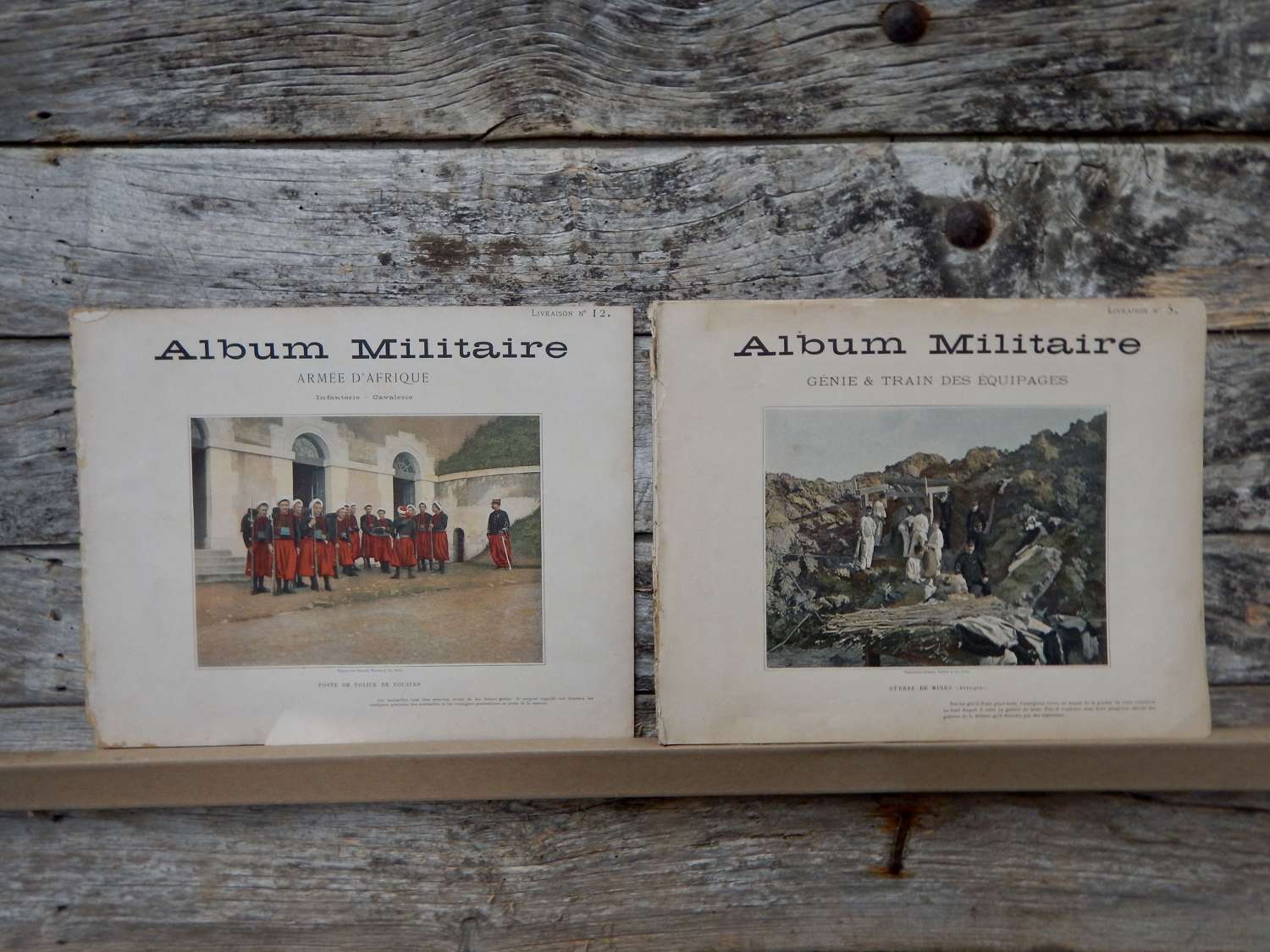 Antique Pair of French Album Militaire - Military Photos 1890