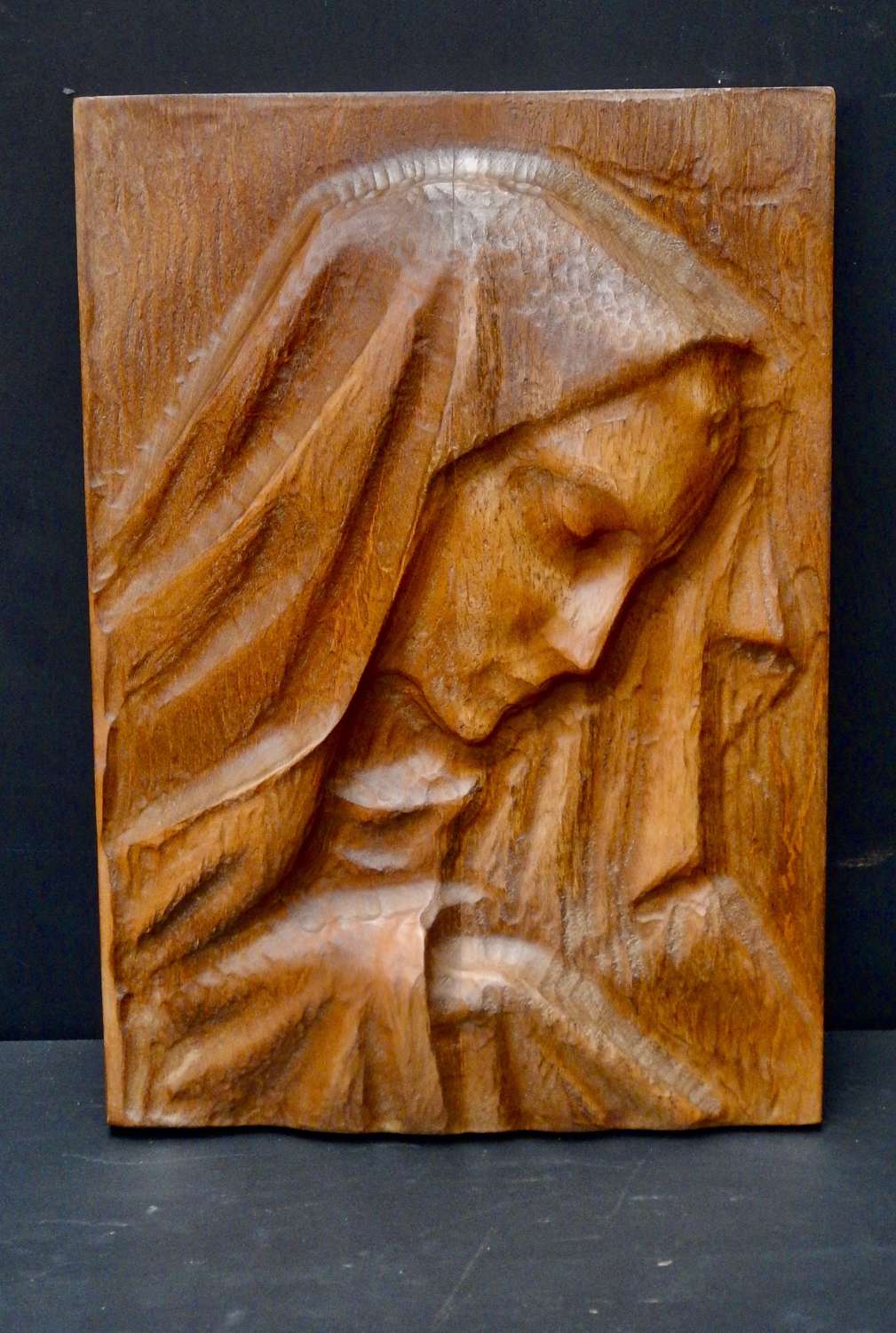UNIQUE Stunning Hand Carved Face of Mary - The Madonna - Mid Century