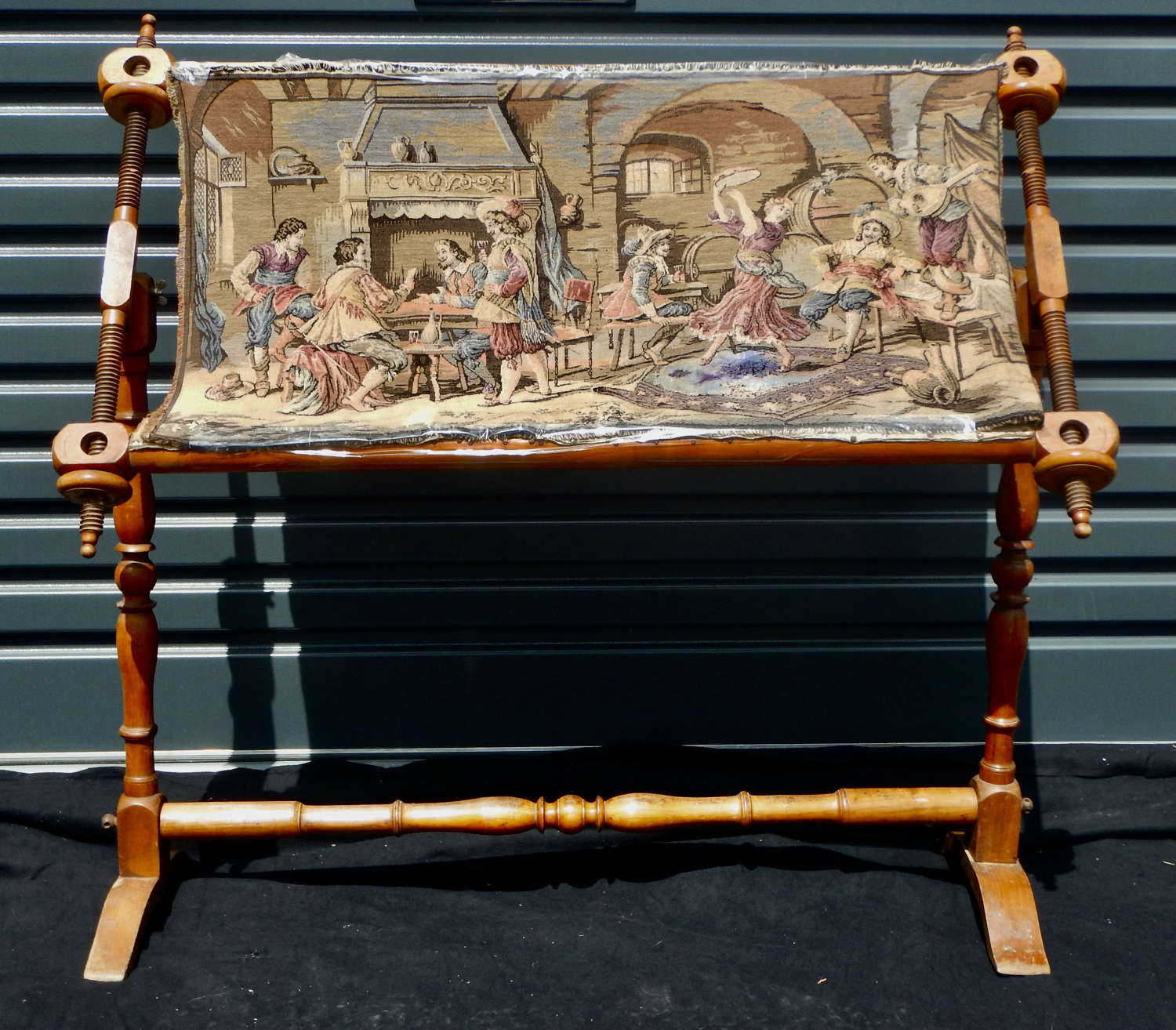 French Antique Wooden Tapestry Easel