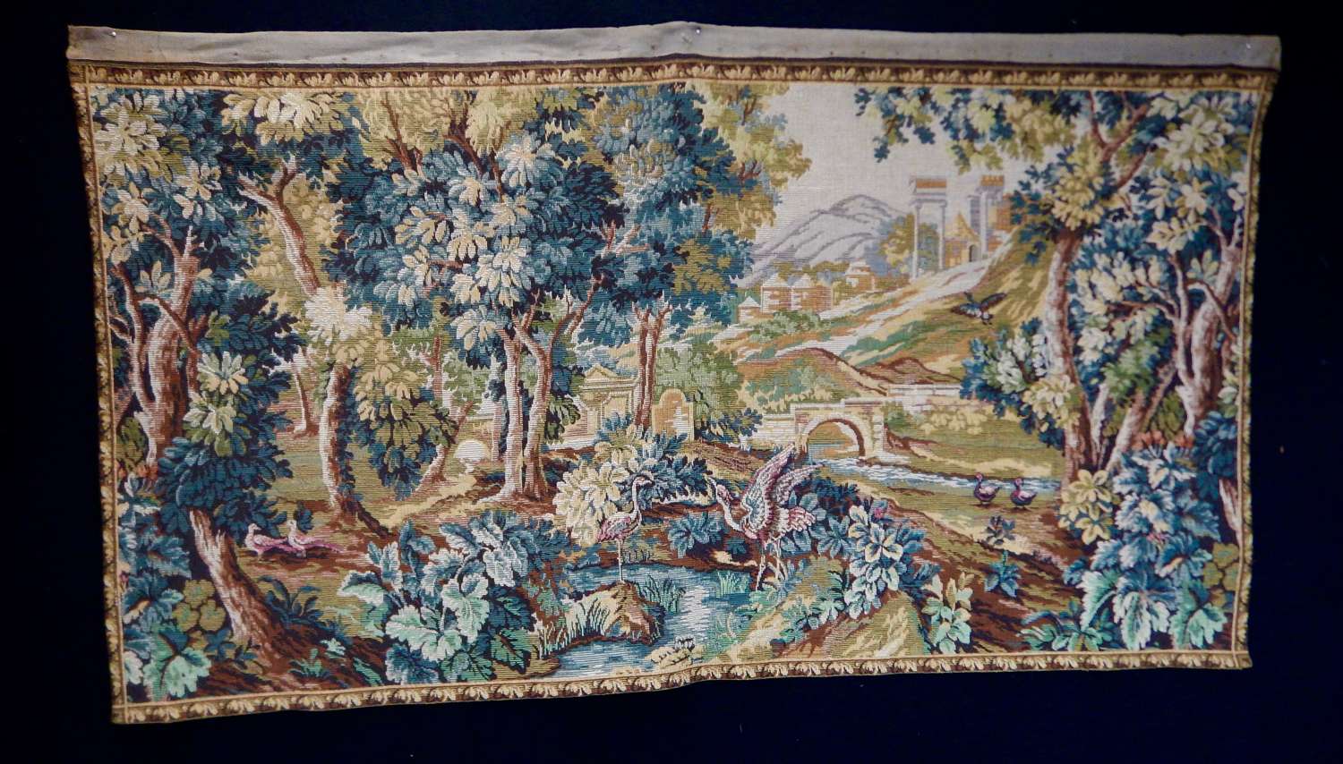 French Vintage Wall Tapestry - Pure Wool Pastoral Scene Tapestry