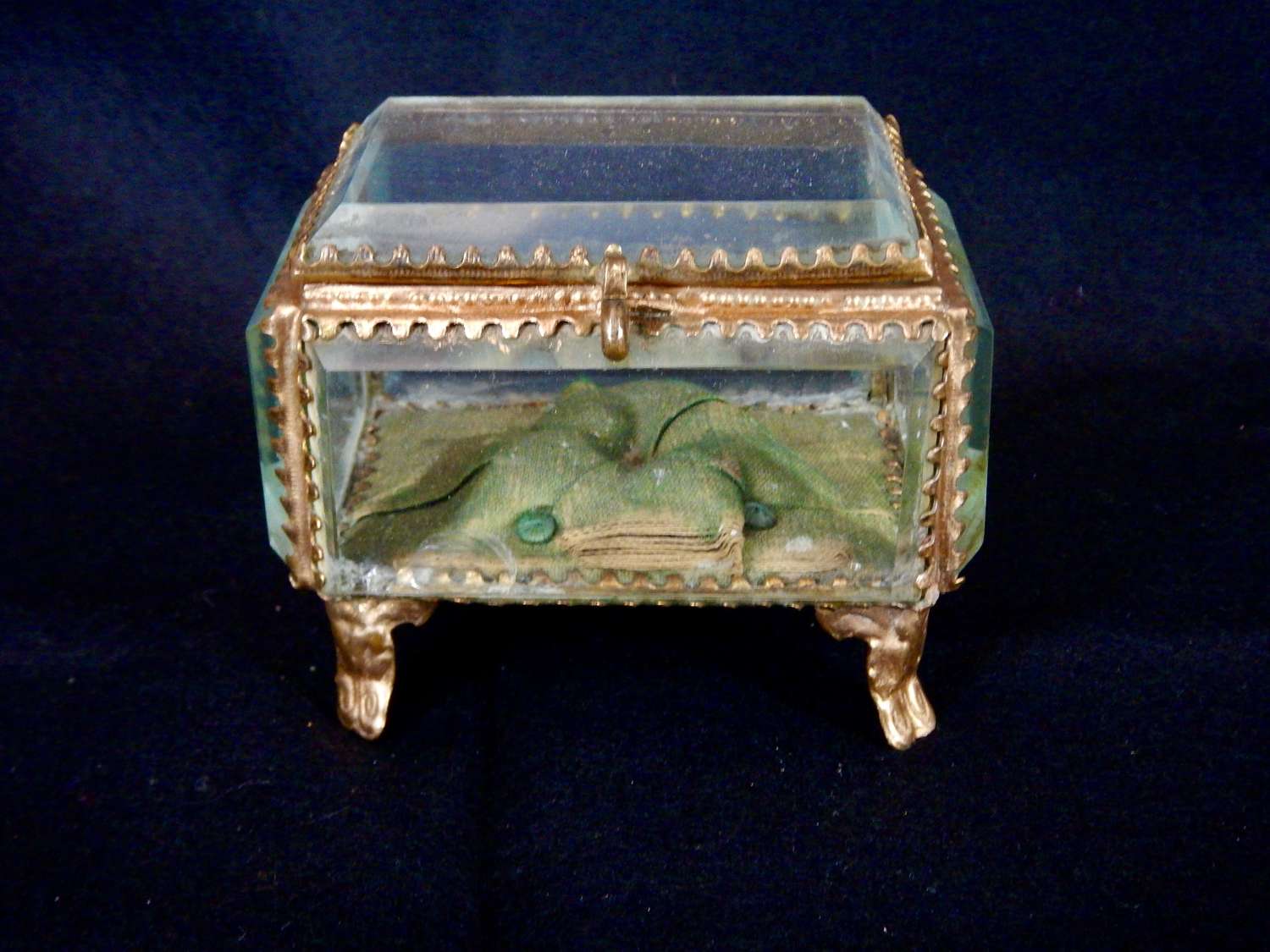 Antique French Bevelled Glass Jewellery Box - French Jewellery Box