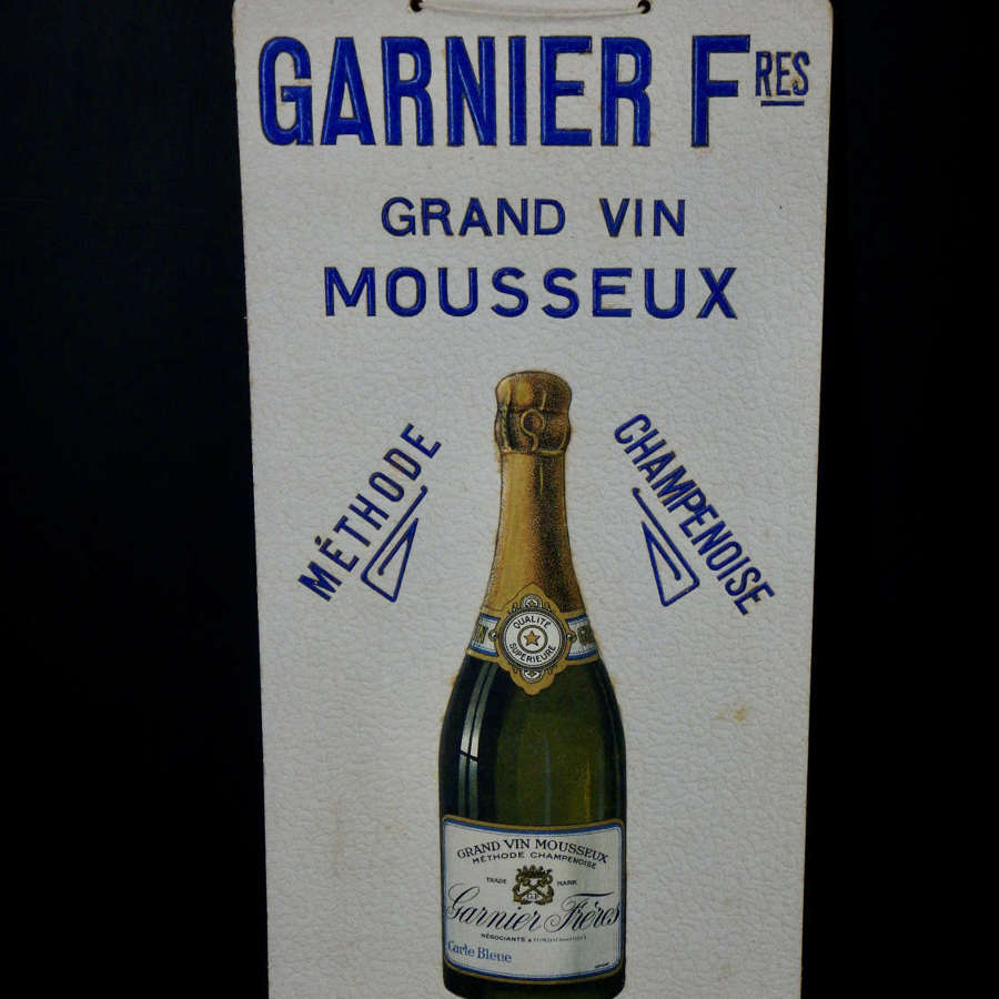 French 1930s Advertising Hanging Sign - Champagne Mousseux