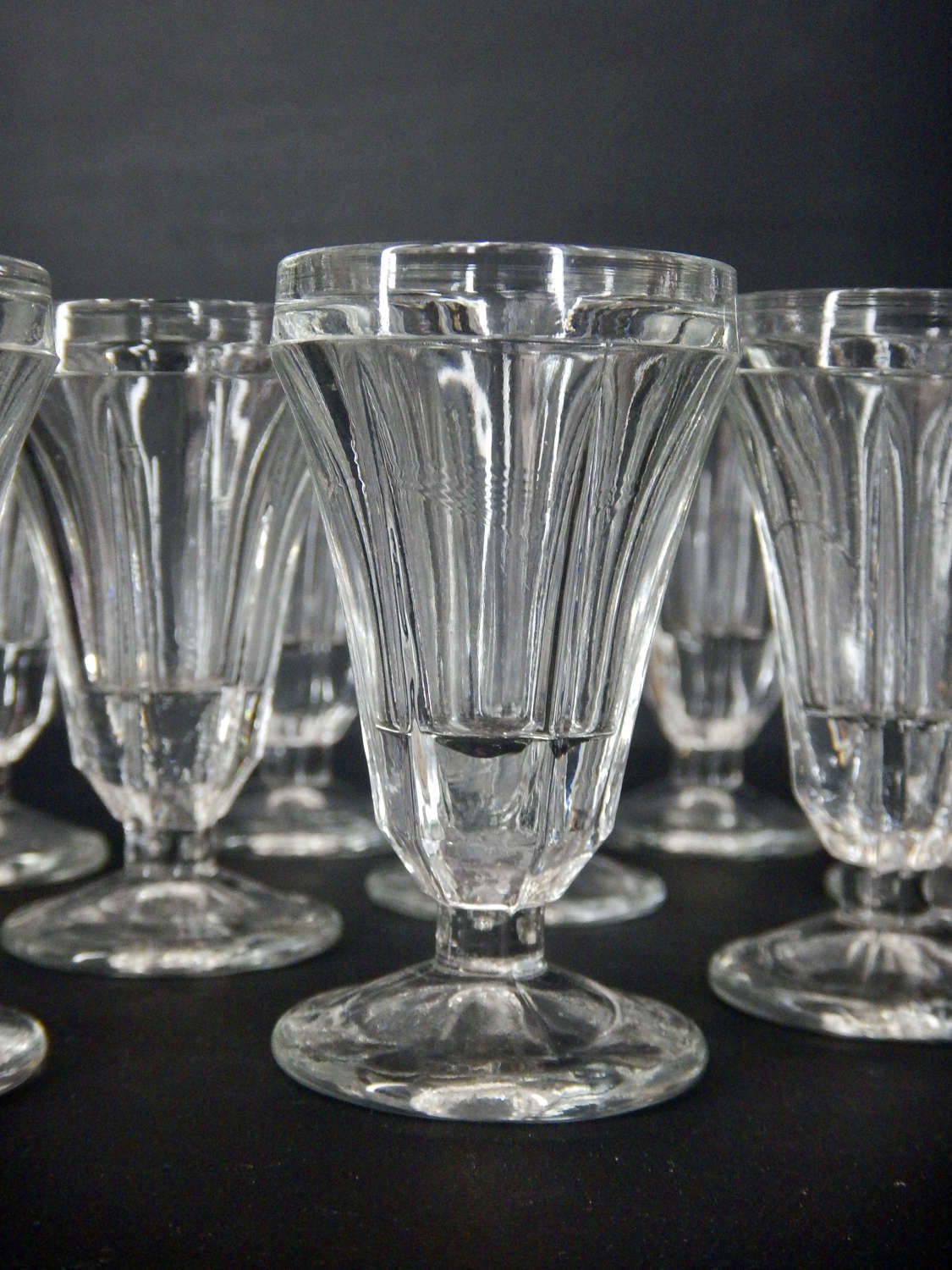 10 Antique French Shot Toasting Glasses  - ANTIQUE French 1900s