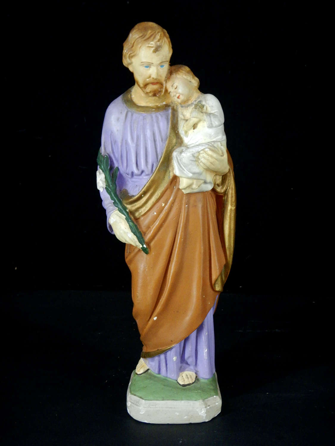 St Joseph with Baby Jesus - 12 Inch Irish Plaster Freestanding Statue