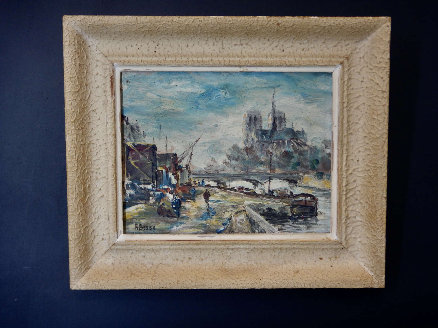 Original Parisian Signed Oil Painting of Notre Dame by RAYMOND BESSE
