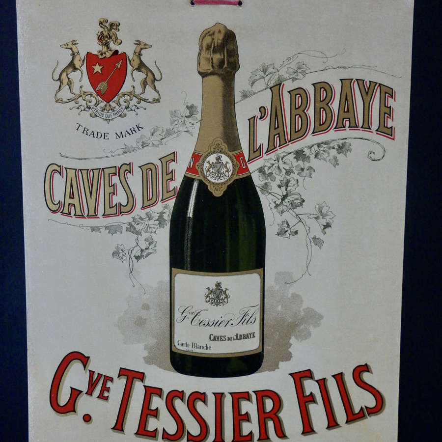 French Art Deco Advertising Sign - Champagne from Caves De L'Abbaye