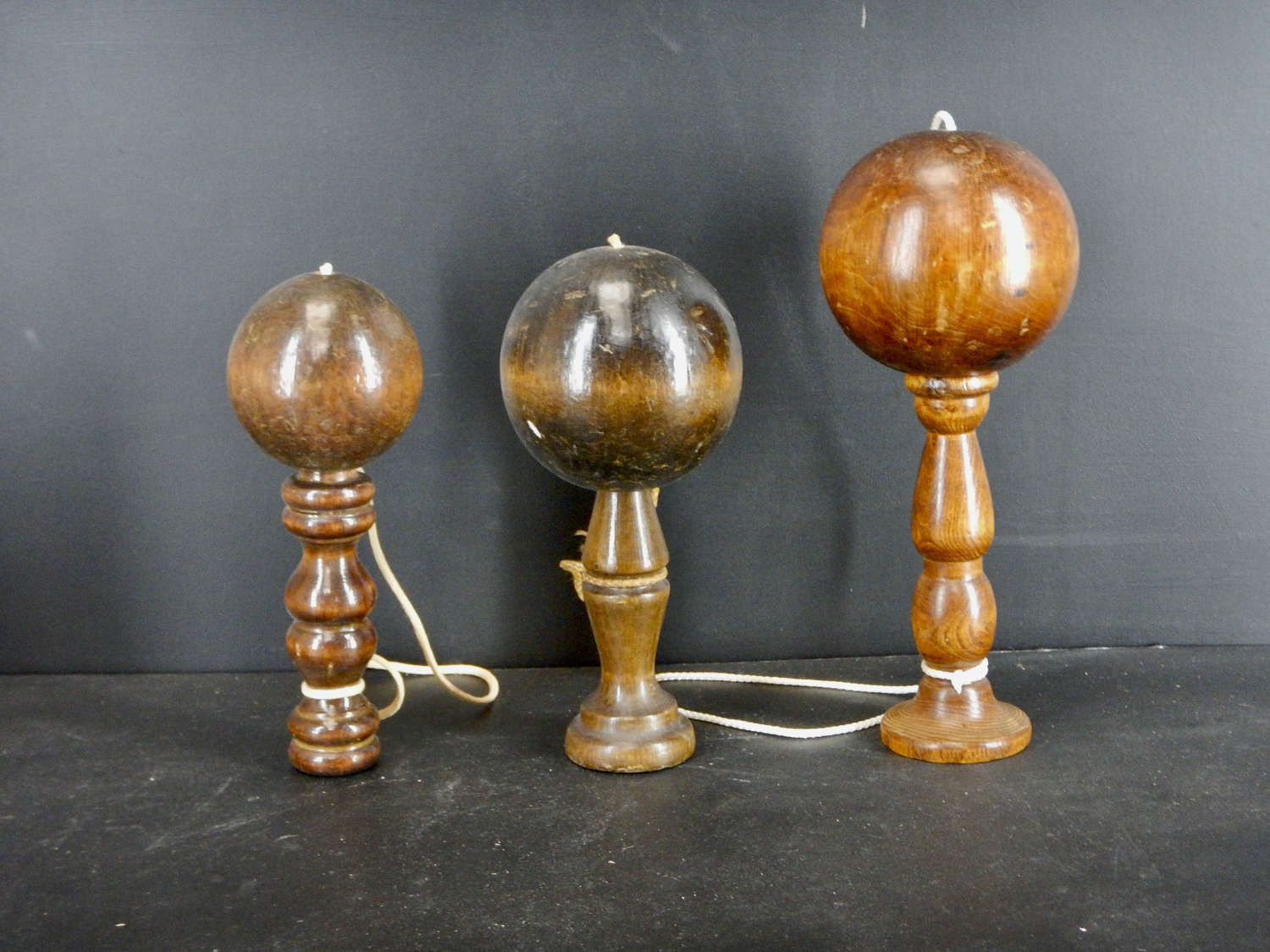 Three Original French Vintage Toys -  Bilboquet - Cup and Ball Game