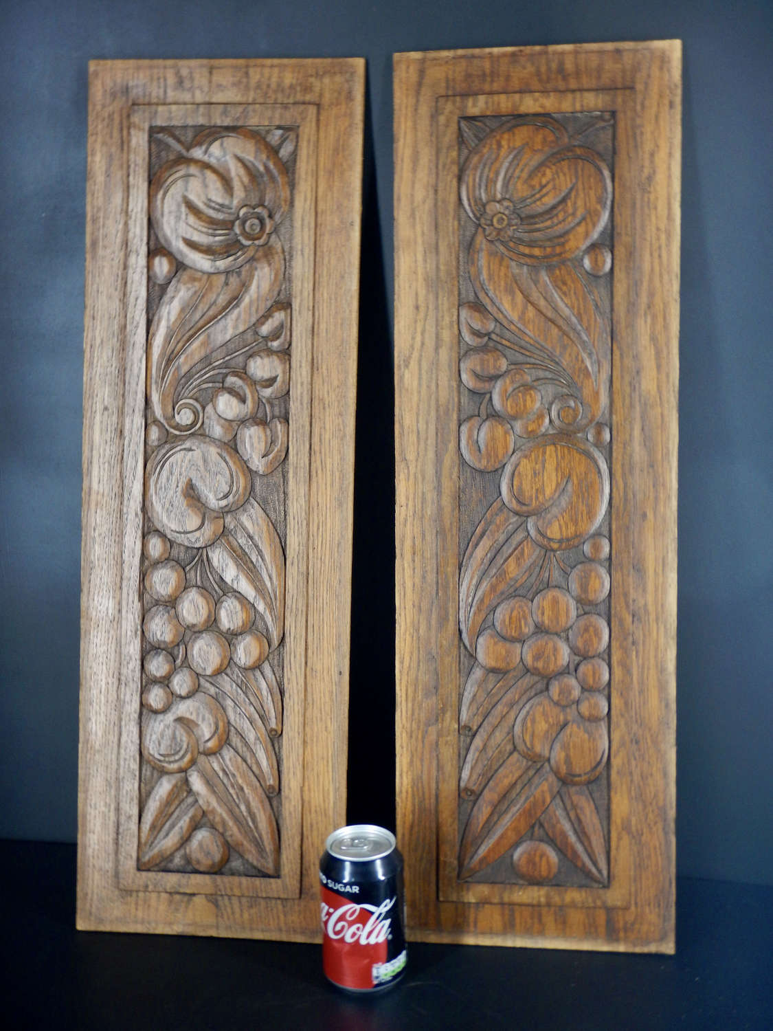 PAIR of Antique French Carved Oak Panels - French Decorative Panels