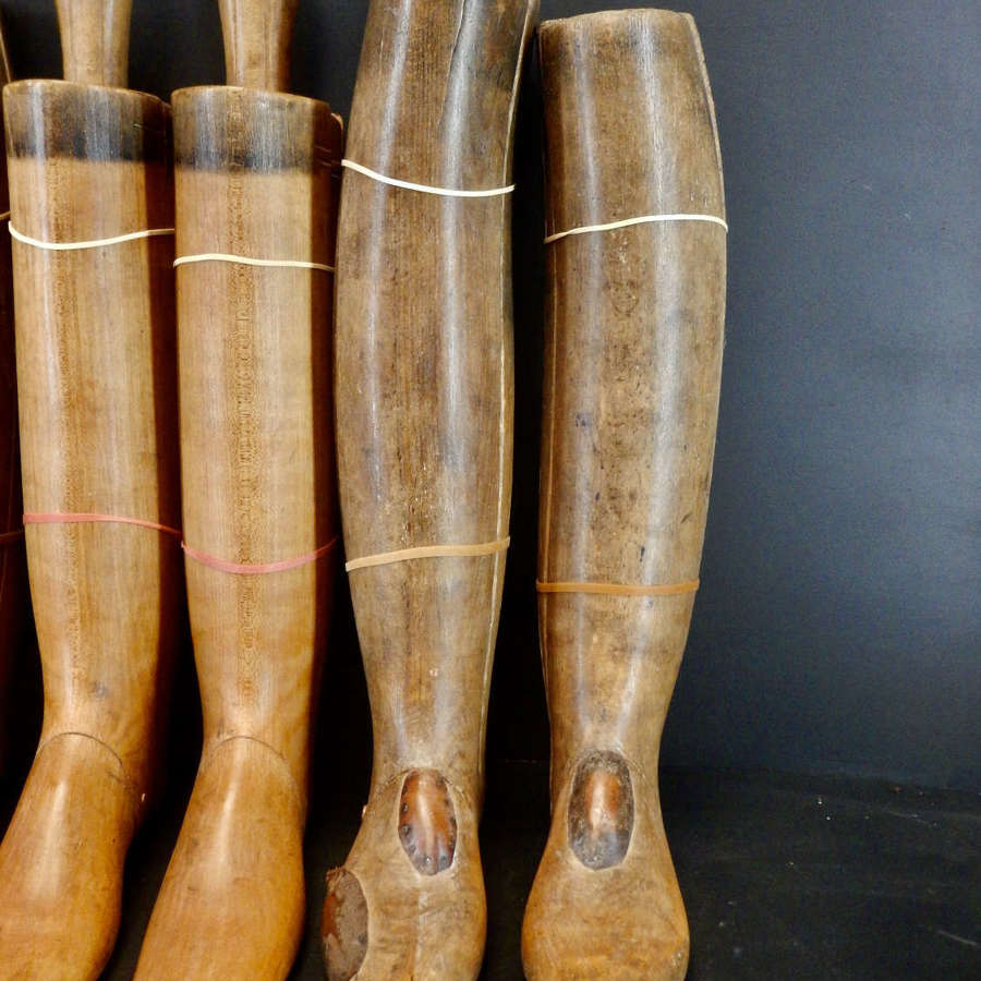 Antique French Cavalry Officers Boot Trees - Wooden Boot Lasts