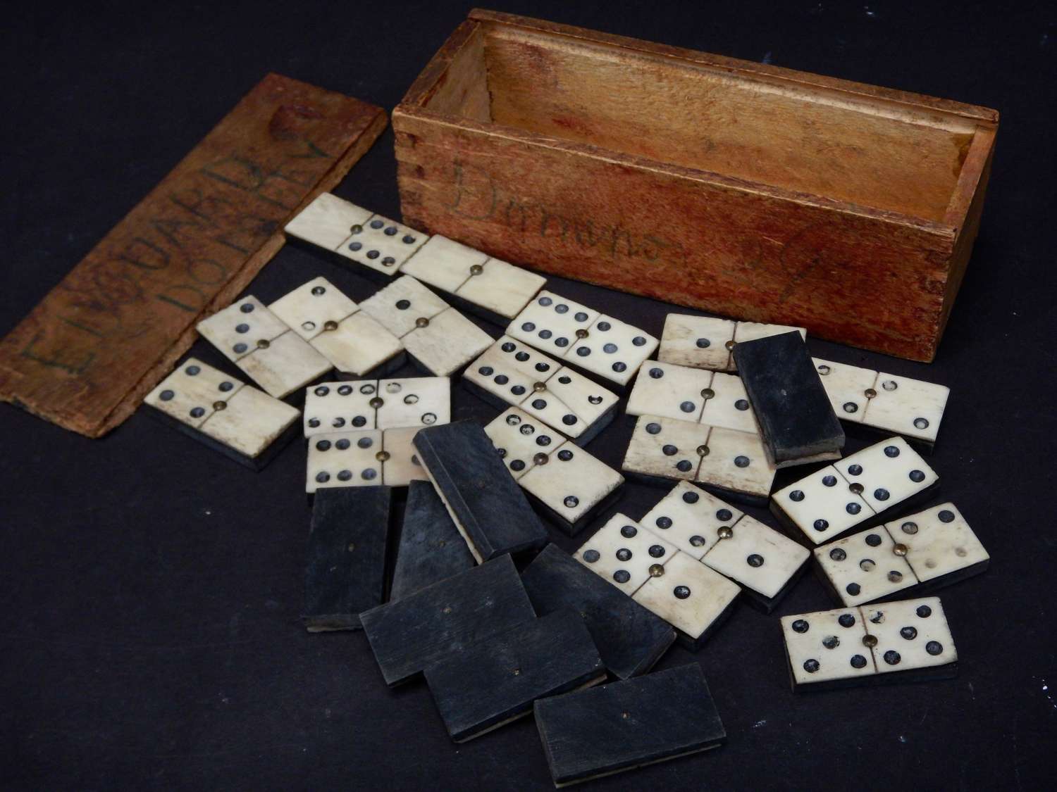 Boxed Set of Antique French Dominos - EXTREMELY RARE Smaller Size