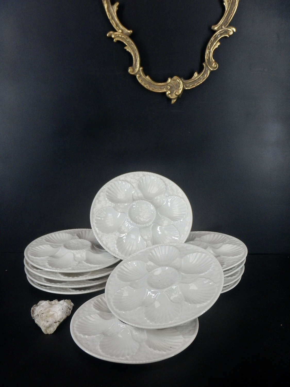 French Longchamp Ceramic Oyster Plates